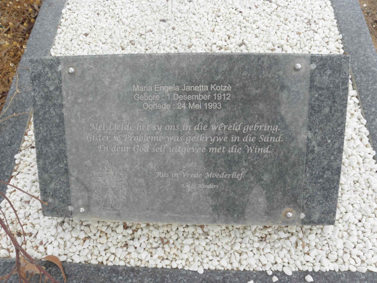 KOTZÉ Maria Engela Janetta 1912-1993