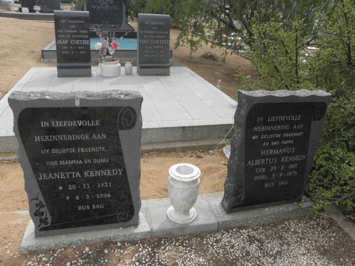 KENNEDY Hermanus Albertus 1915-1975 &amp; Jeanetta 1921-1996