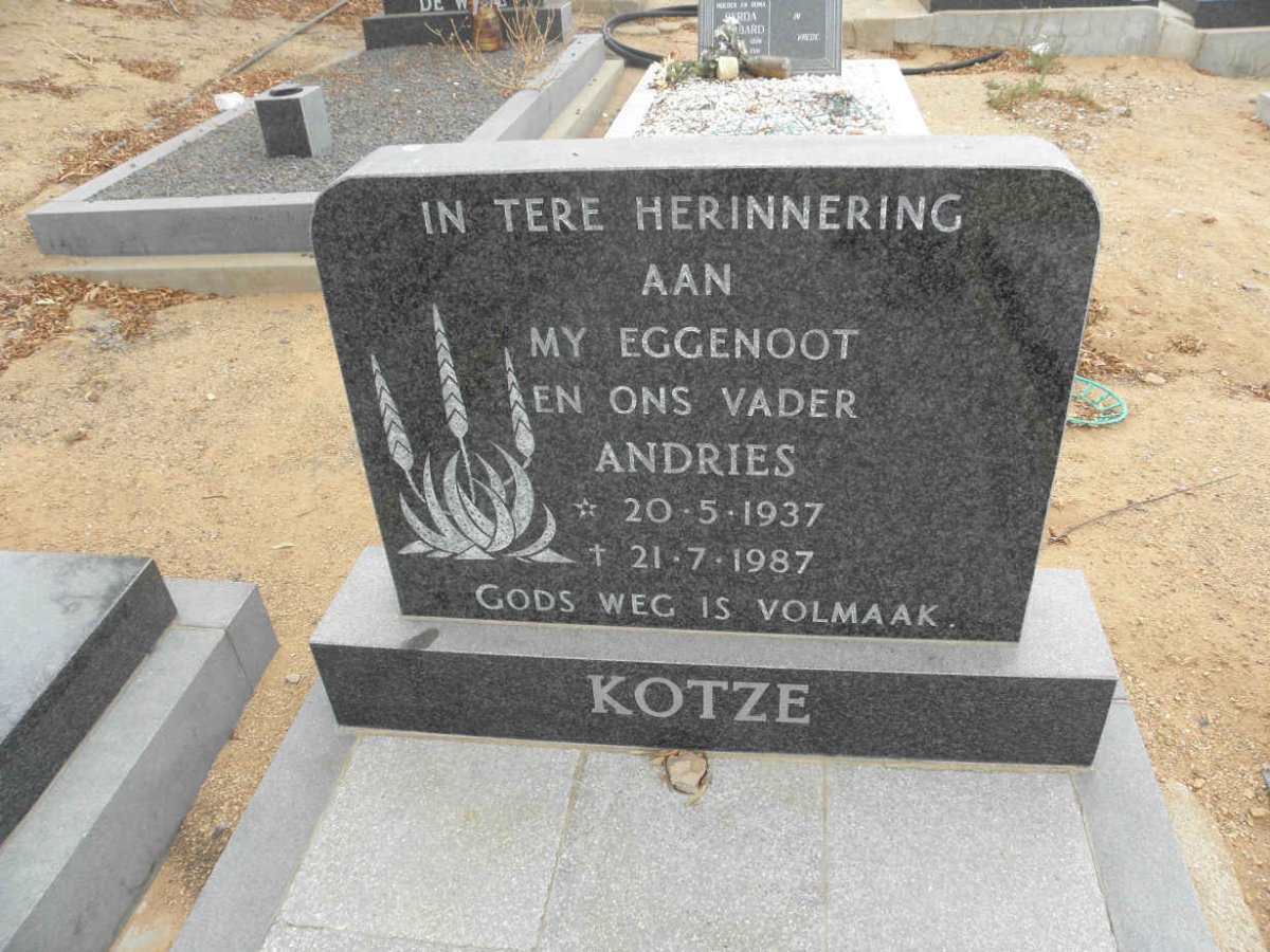 KOTZE Andries 1937-1987
