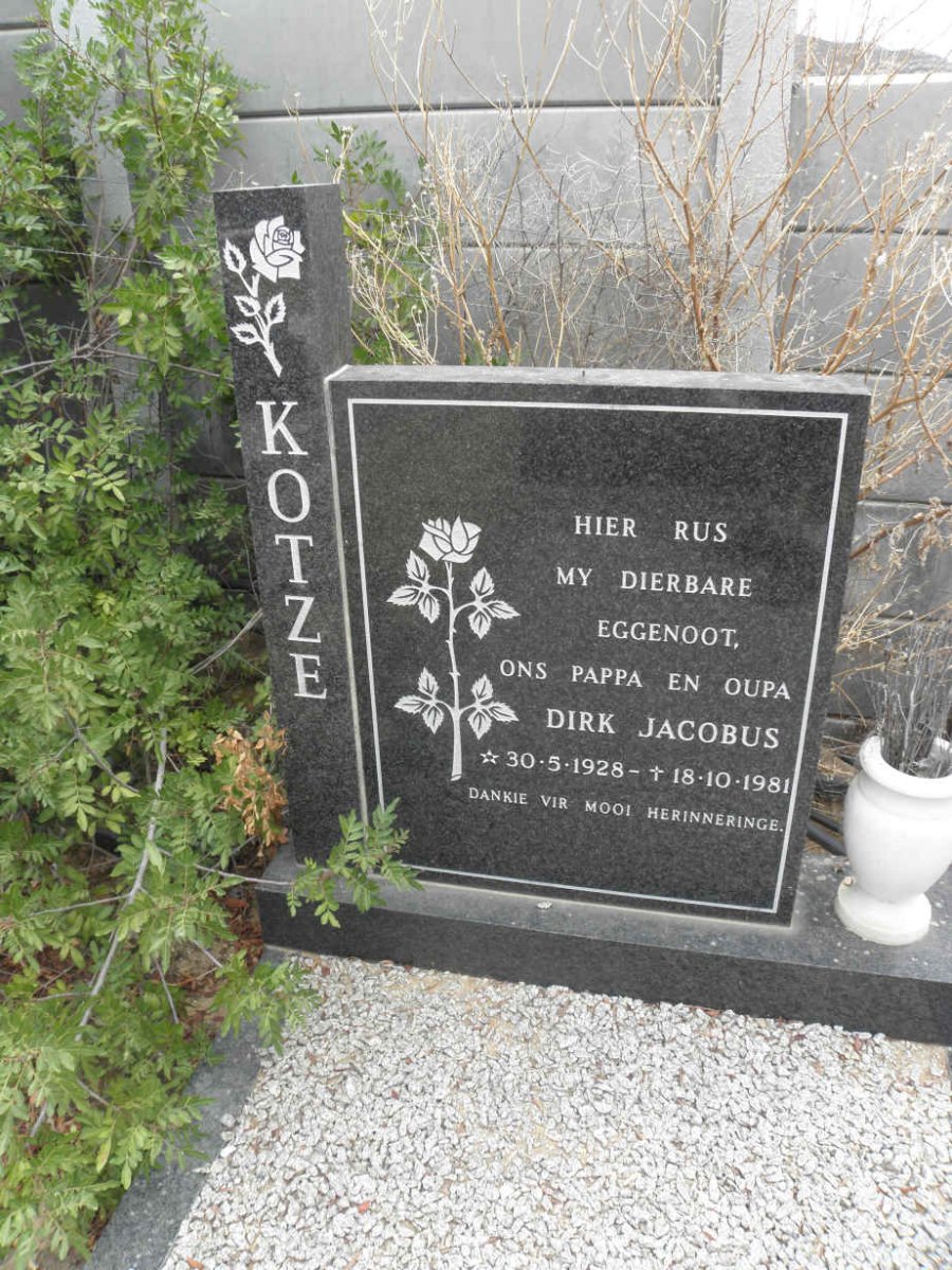 KOTZE Dirk Jacobus 1928-1981
