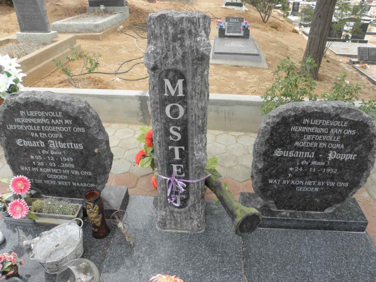 MOSTERT Eduard Albertus 1949-2008 &amp; Susanna Poppie 1952-