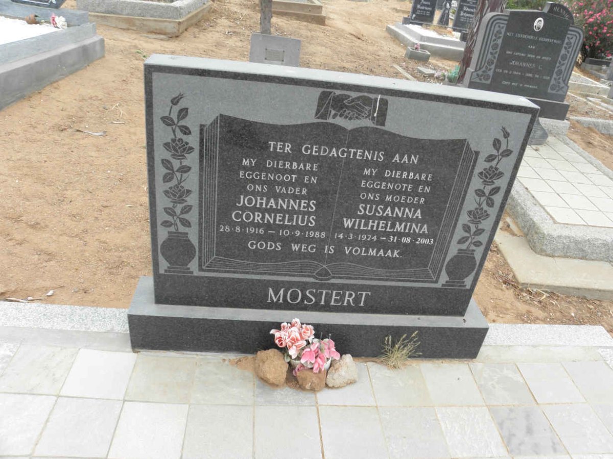 MOSTERT Johannes Cornelius 1916-1988 &amp; Susanna Wilhelmina 1924-2003