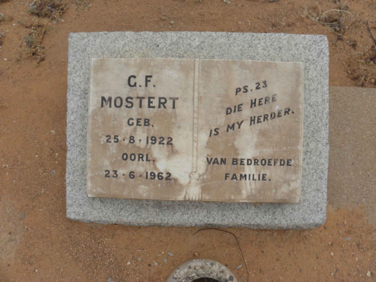 MOSTERT G.F. 1922-1962