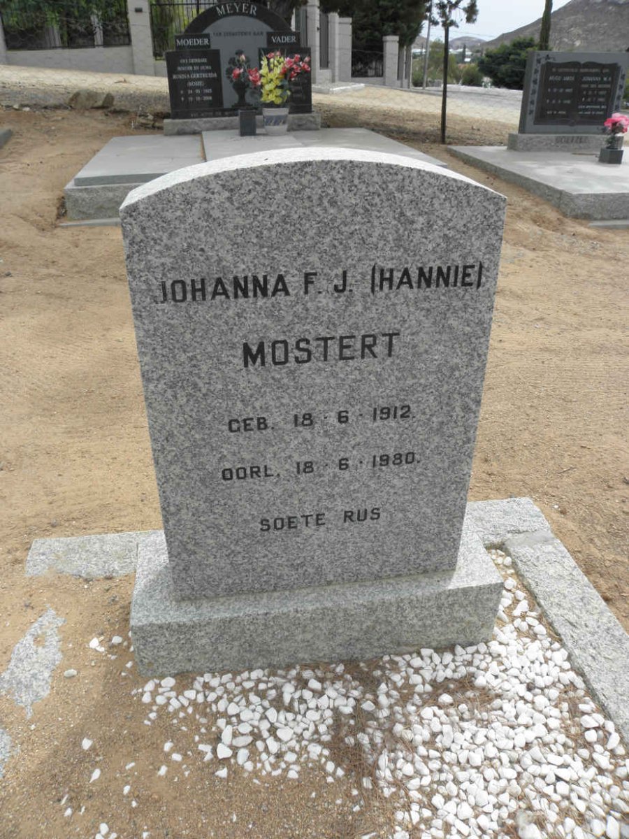 MOSTERT Johanna F.J. 1912-1980