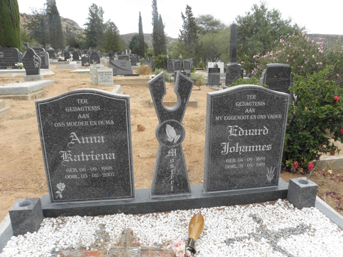 MOSTERT Eduard Johannes 1889-1969 &amp; Anna Katriena 1908-2007