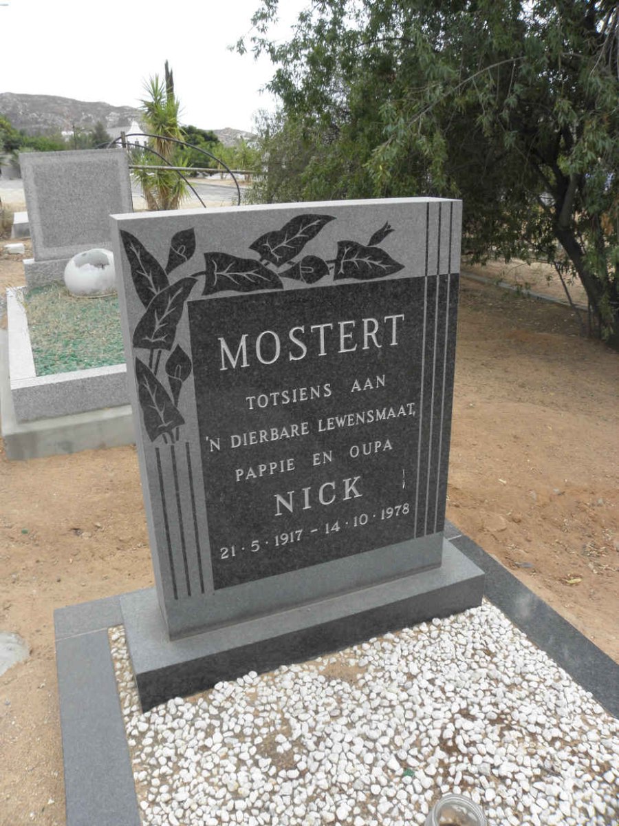 MOSTERT Nick 1917-1978