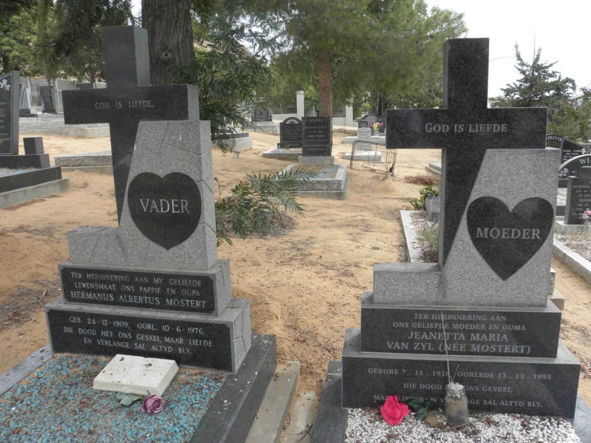 MOSTERT Hermanus Albertus 1909-1976 &amp; Jeanetta Maria VAN ZYL 19??-1995