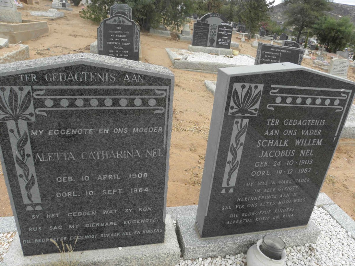 NEL Schalk Willem Jacobus 1903-1982 &amp; Aletta Catharina 1908-1964