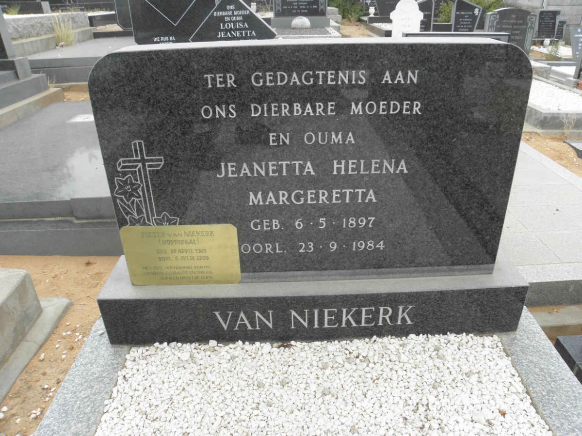 NIEKERK Jeanetta Helena Margaretta, van 1897-1984
