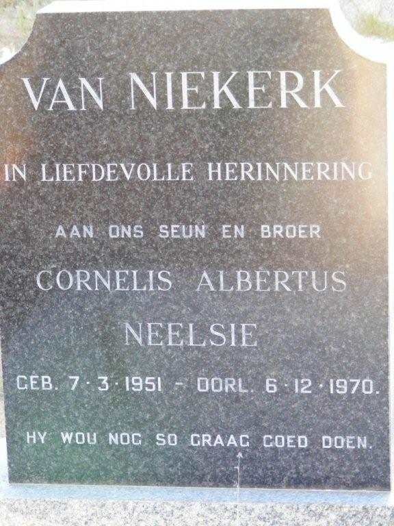 NIEKERK Cornelis Albertus Neelsie, van 1951-1970