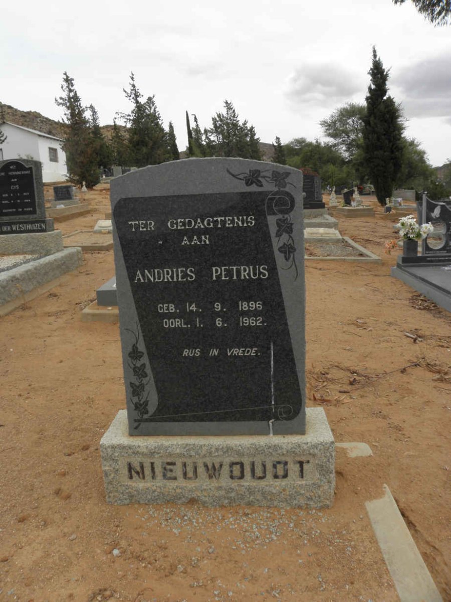 NIEUWOUDT Andries Petrus 1896-1962