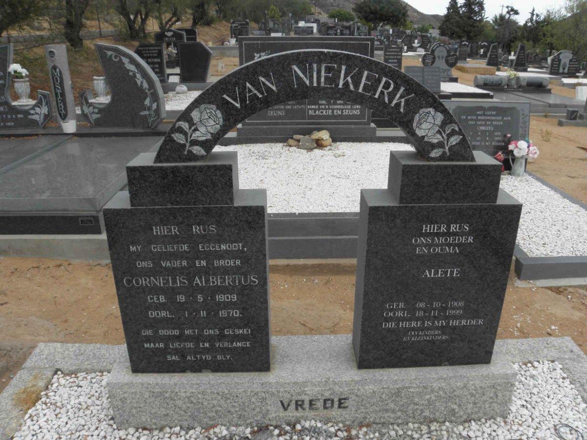 NIEKERK Cornelis Albertus, van 1909-1970 &amp; Alete 1906-1999