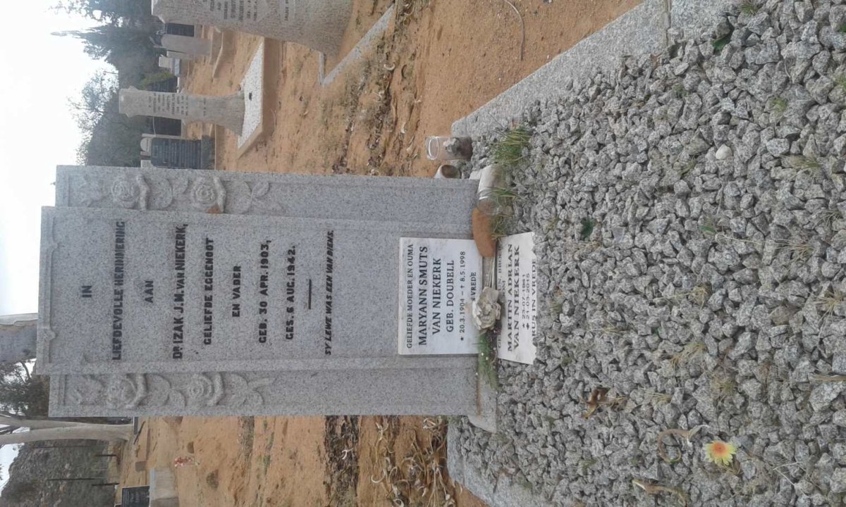 NIEKERK Izak J.M., van 1903-1942 &amp; Maryann Smuts DOUBELL 1904-1998 :: VAN NIEKERK Martin Adrian 1941-2015
