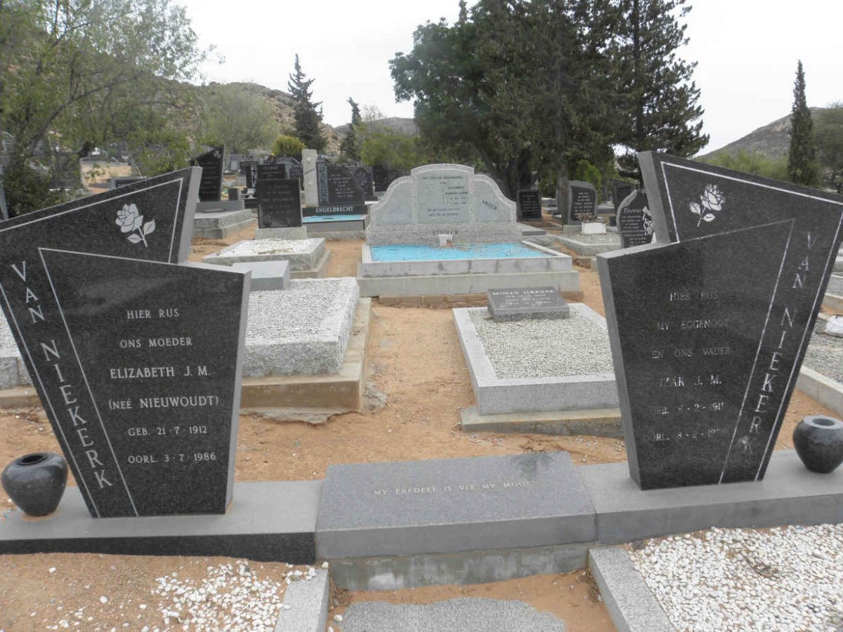 NIEKERK Izak J.M., van &amp; Elizabeth J.M. NIEUWOUDT 1912-1986