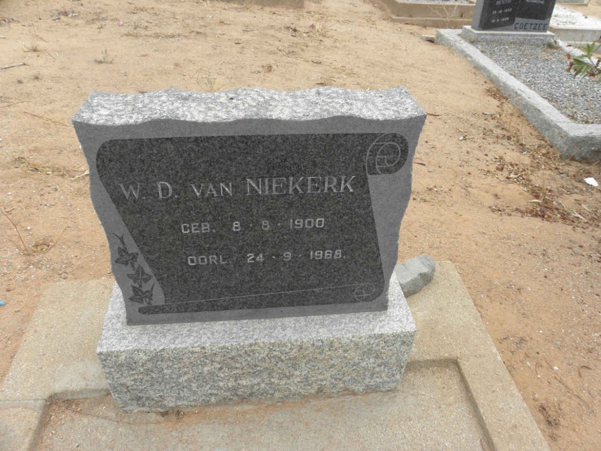 NIEKERK W.D., van 1900-1968