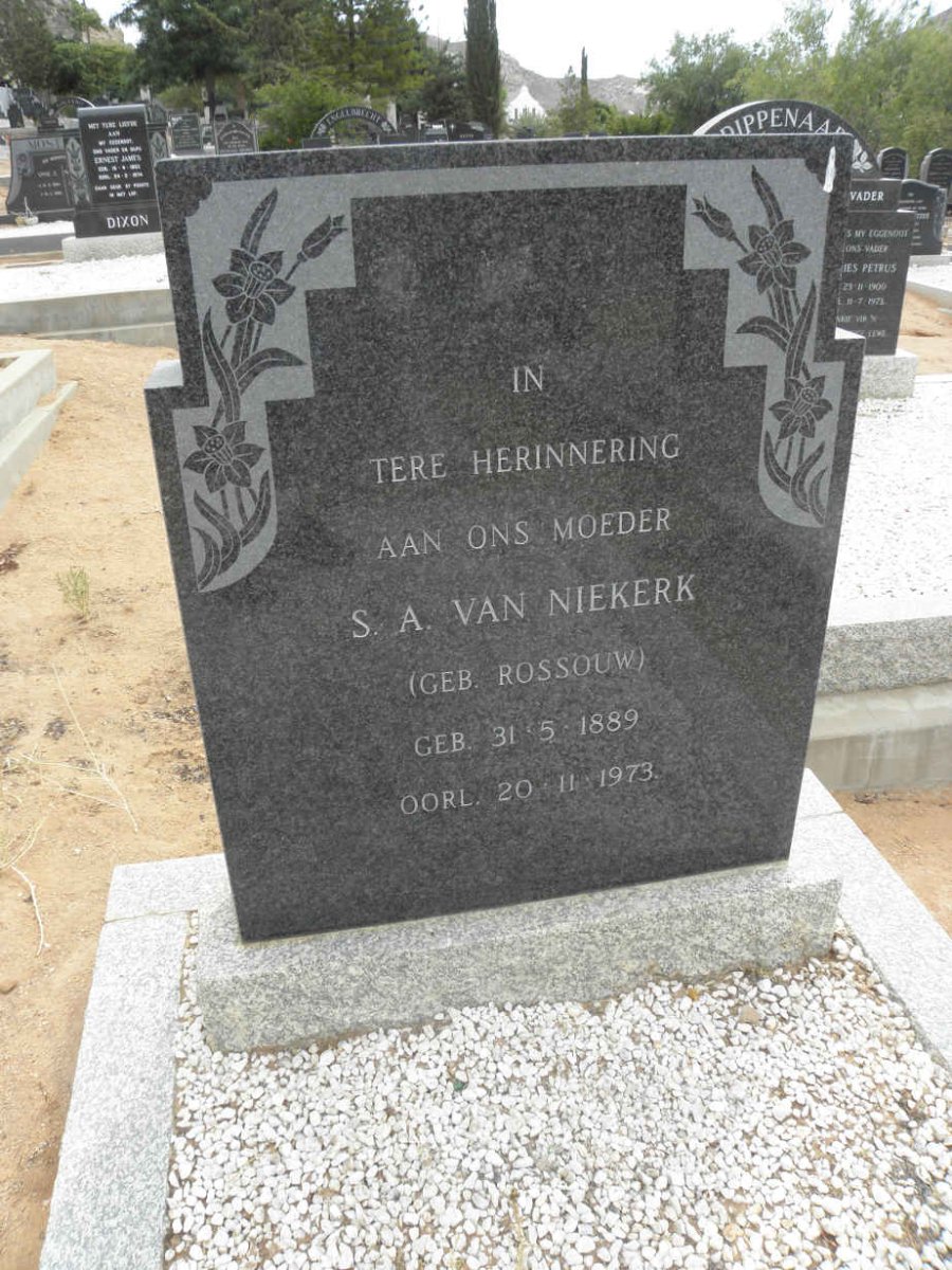 NIEKERK S.A., van nee ROSSOUW 1889-1973