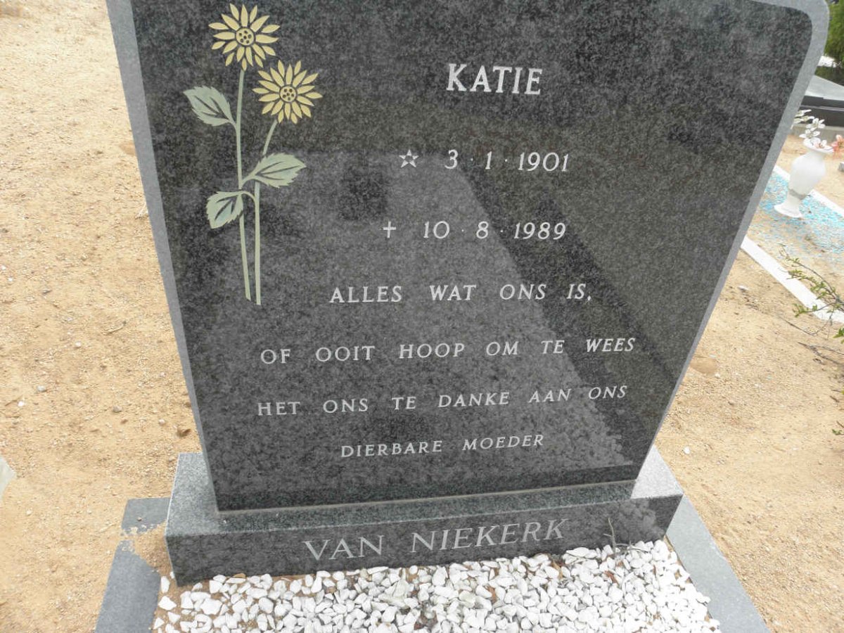 NIEKERK Katie, van 1901-1989