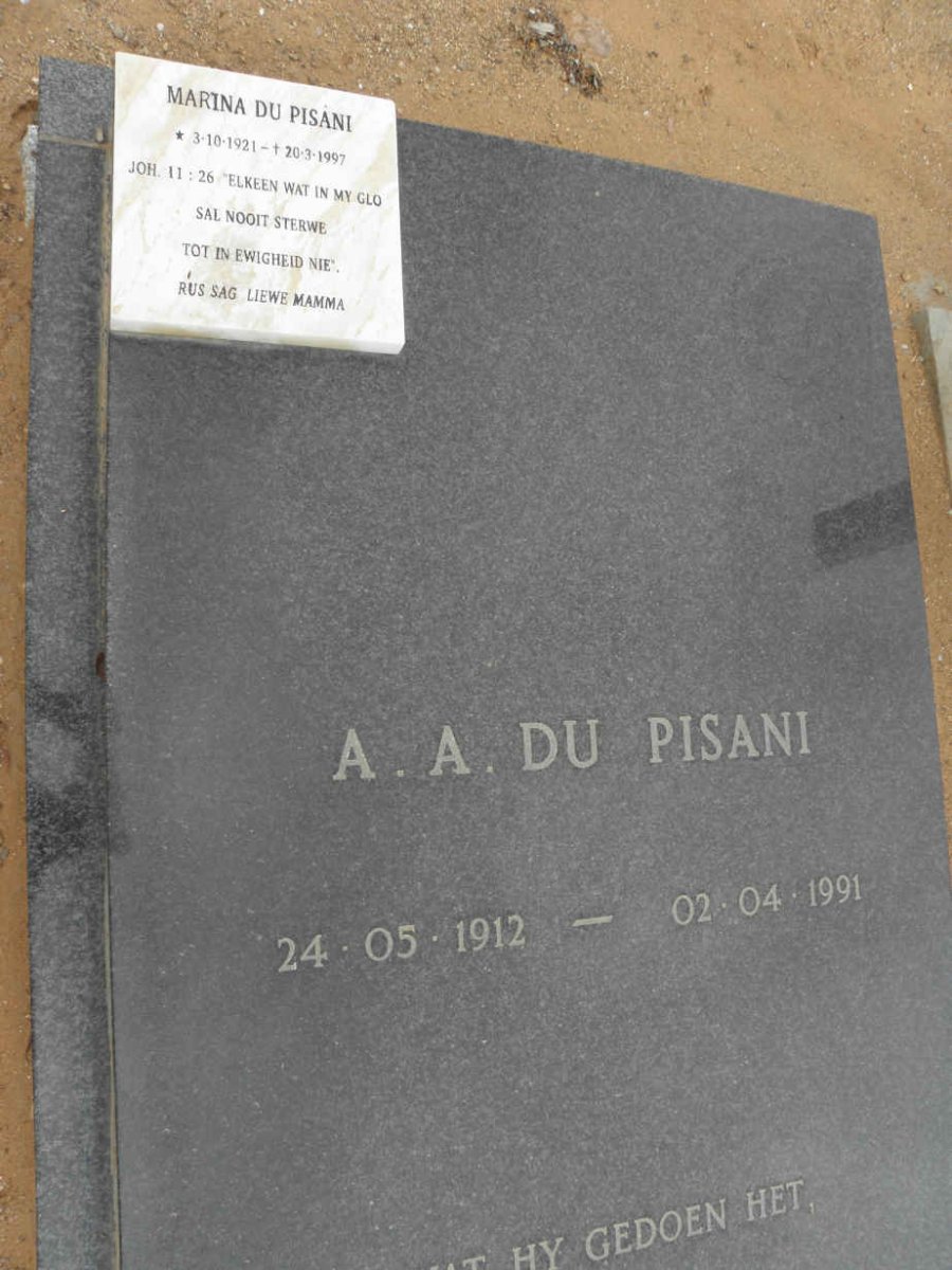 PISANI A.A., du 1912-1991 &amp; Marina 1921-1997