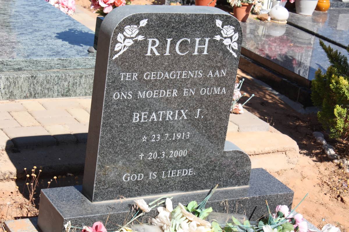 RICH Beatrix J. 1913-2000
