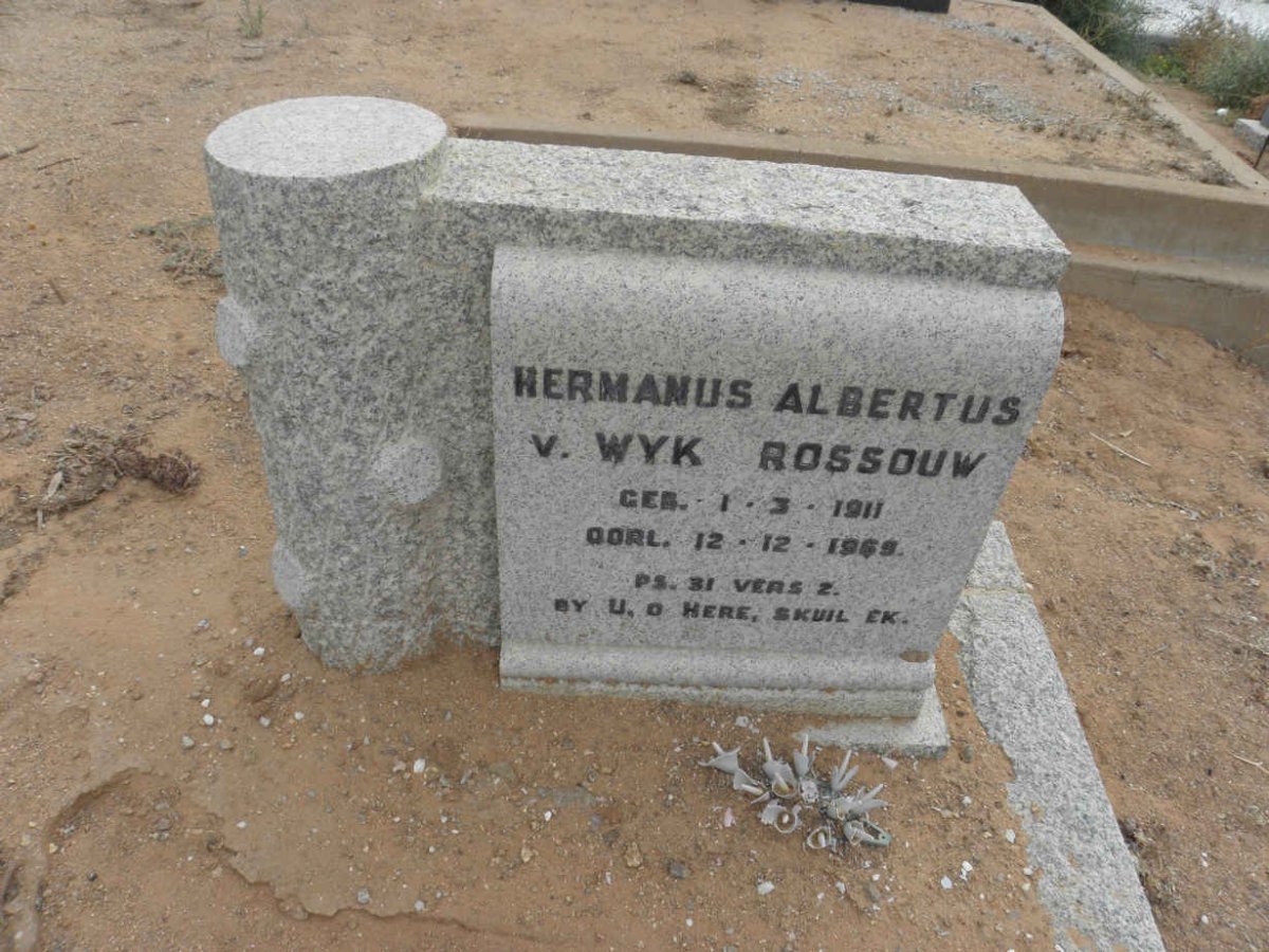 ROSSOUW Hermanus Albertus v. Wyk 1911-1969