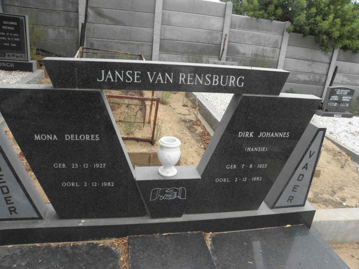 RENSBURG Dirk Johannes, Janse van 1923-1982 &amp; Mona Delores 1927-1982