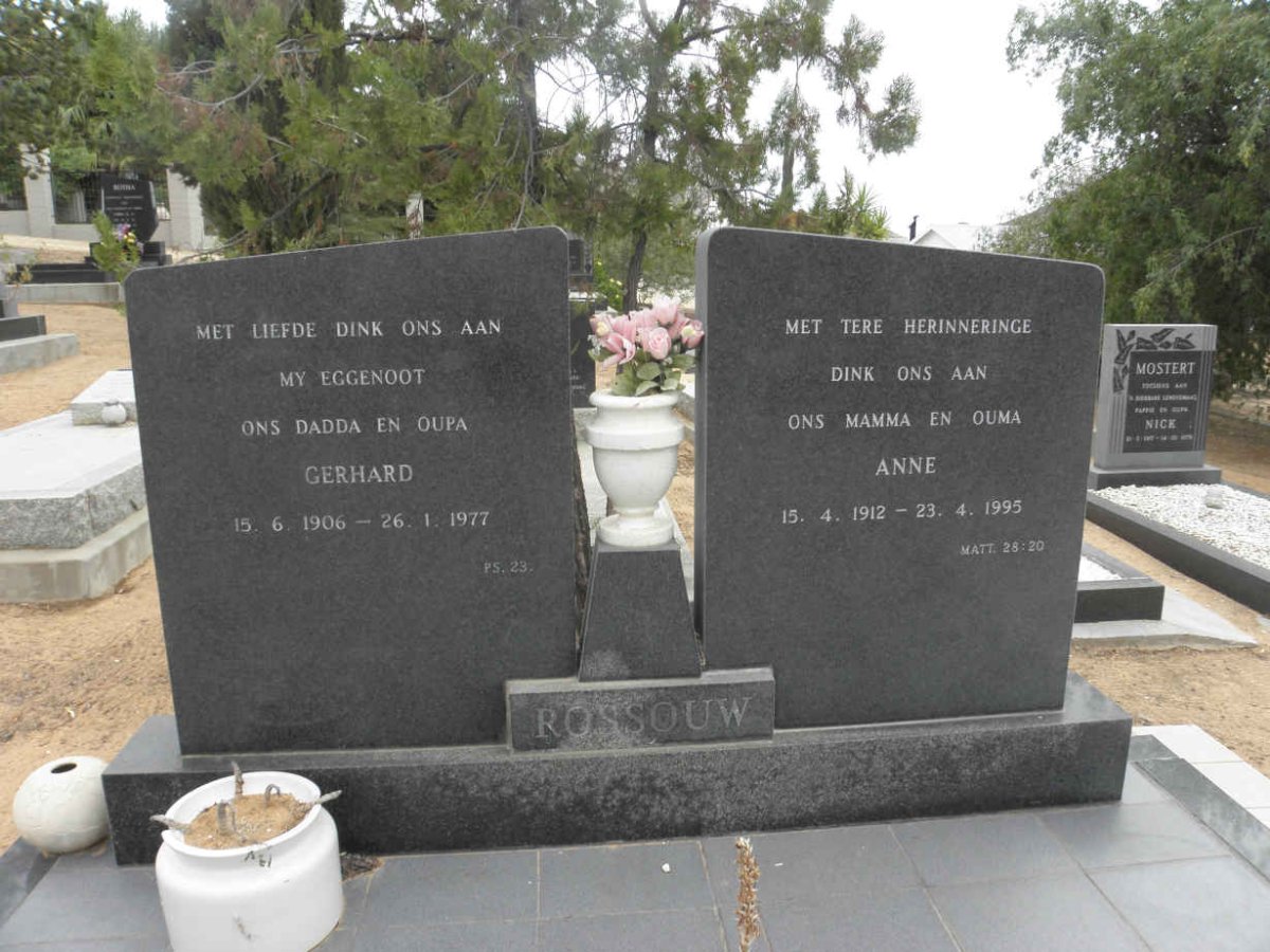 ROSSOUW Gerhard 1906-1977 &amp; Anne 1912-1995