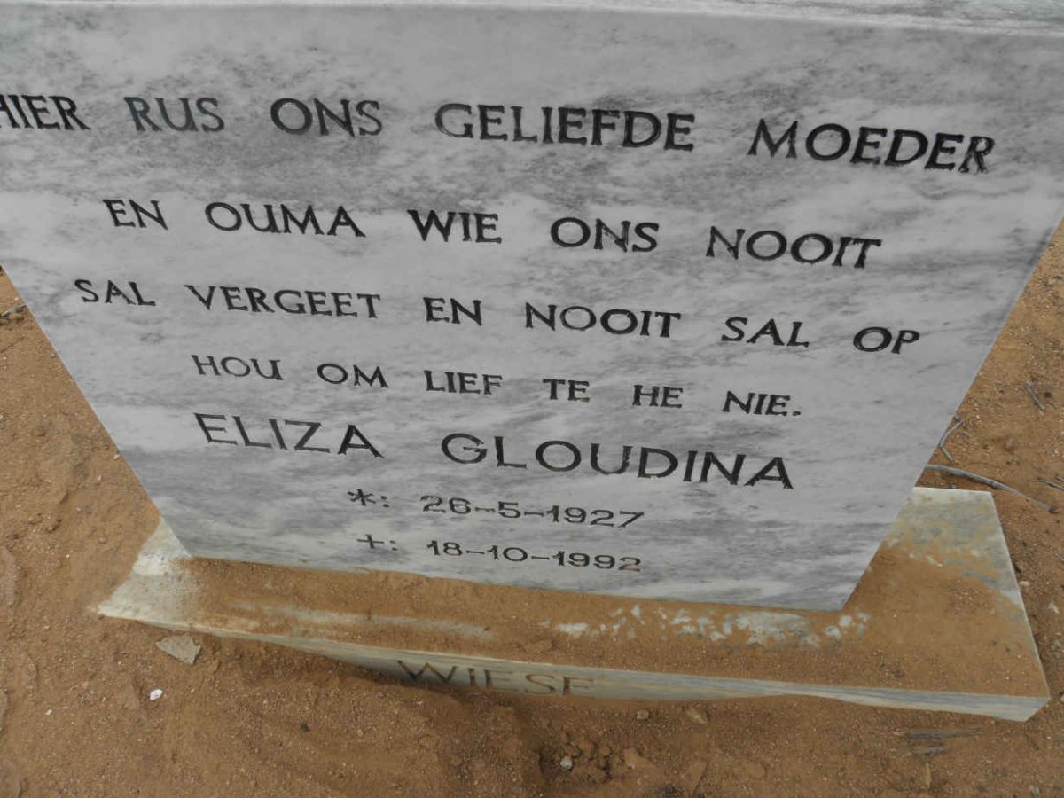 WIESE Eliza Gloudina 1927-1992