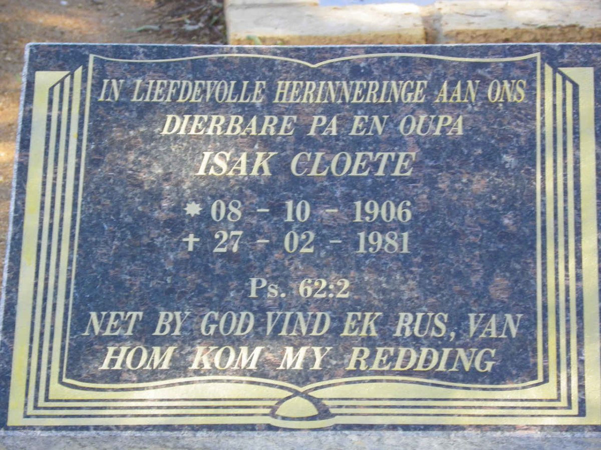 CLOETE Isak 1906-1981