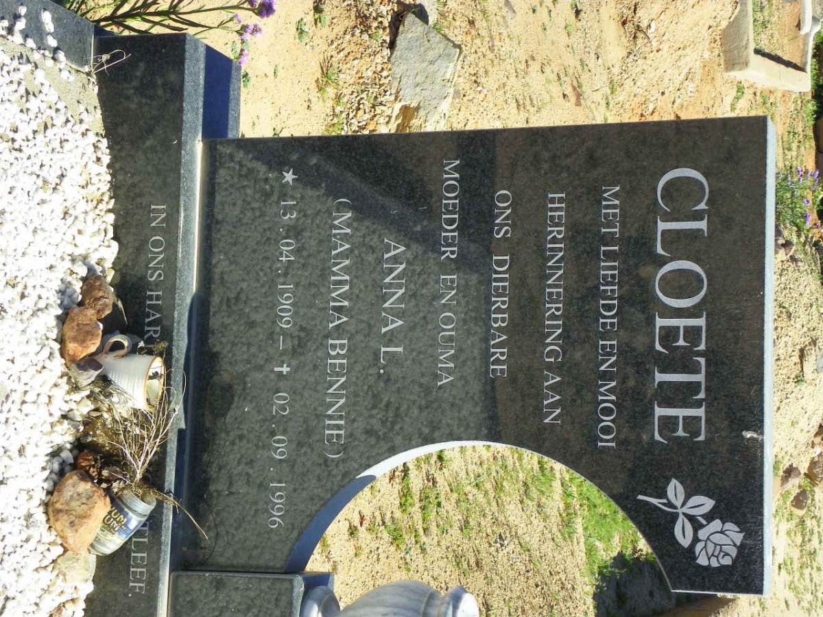 CLOETE Anna L. 1909-1996