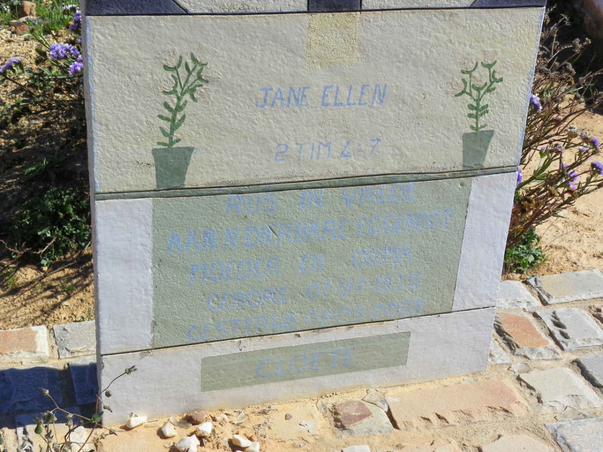 CLOETE Jane Ellen 1938-2003