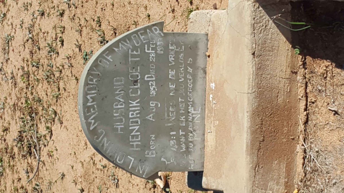 CLOETE Hendrik 1852-1933