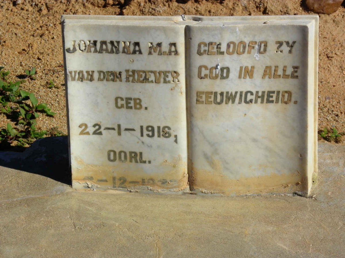 HEEVER Johanna M.A., van den 1916-19??