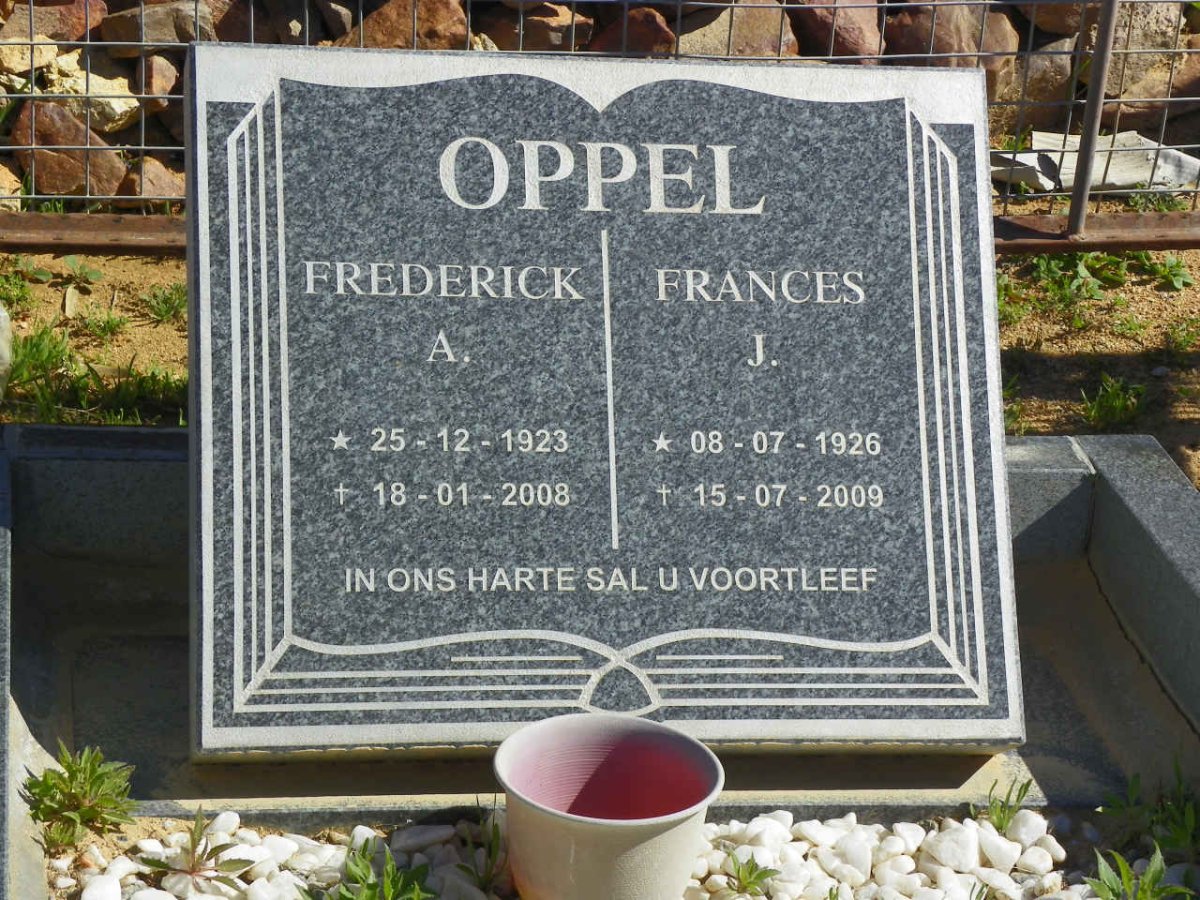 OPPEL Frederick A. 1923-2008 &amp; Frances J. 1926-2009