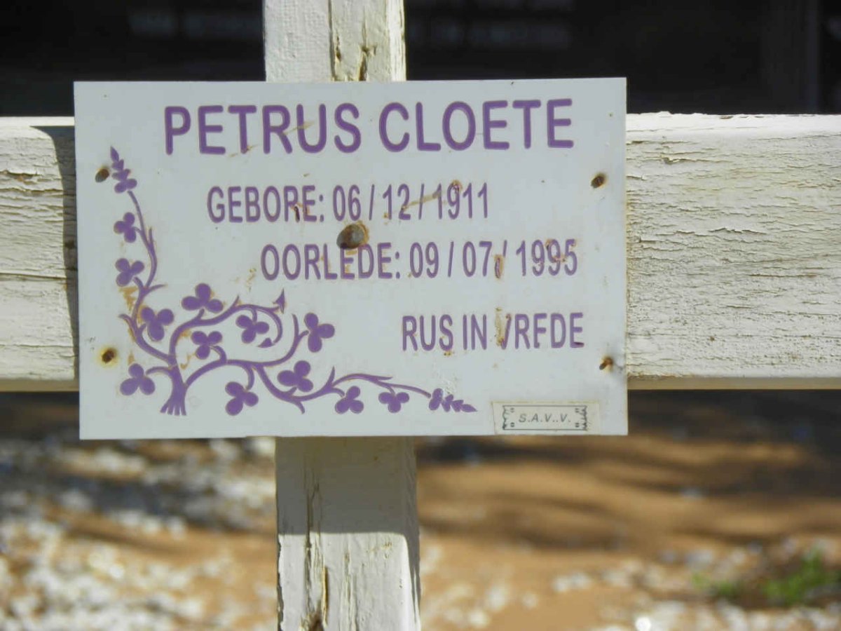 CLOETE Petrus 1911-1995