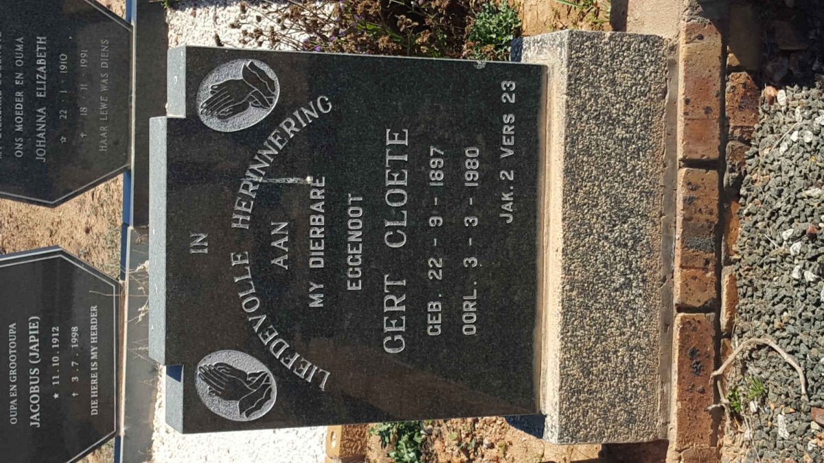 CLOETE Gert 1897-1980