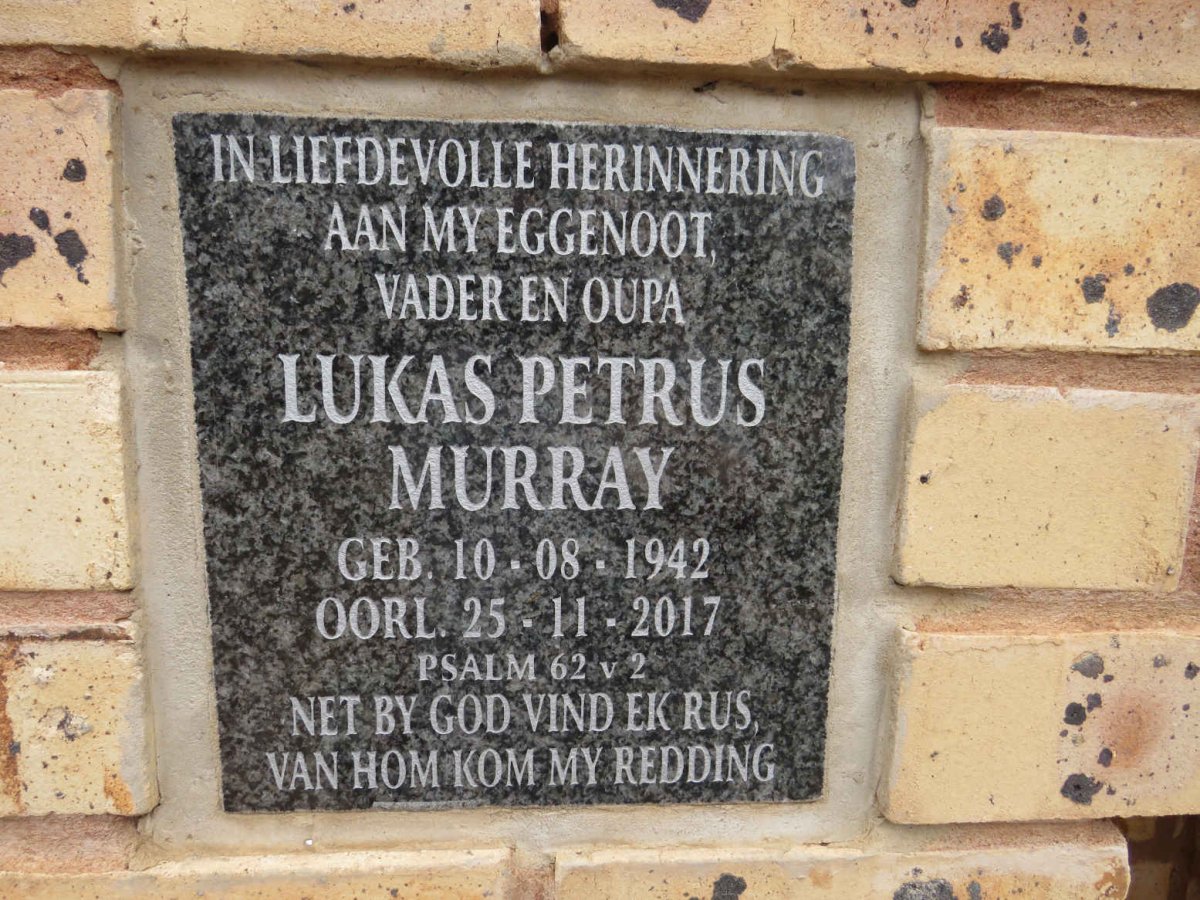 MURRAY Lukas Petrus 1942-2017