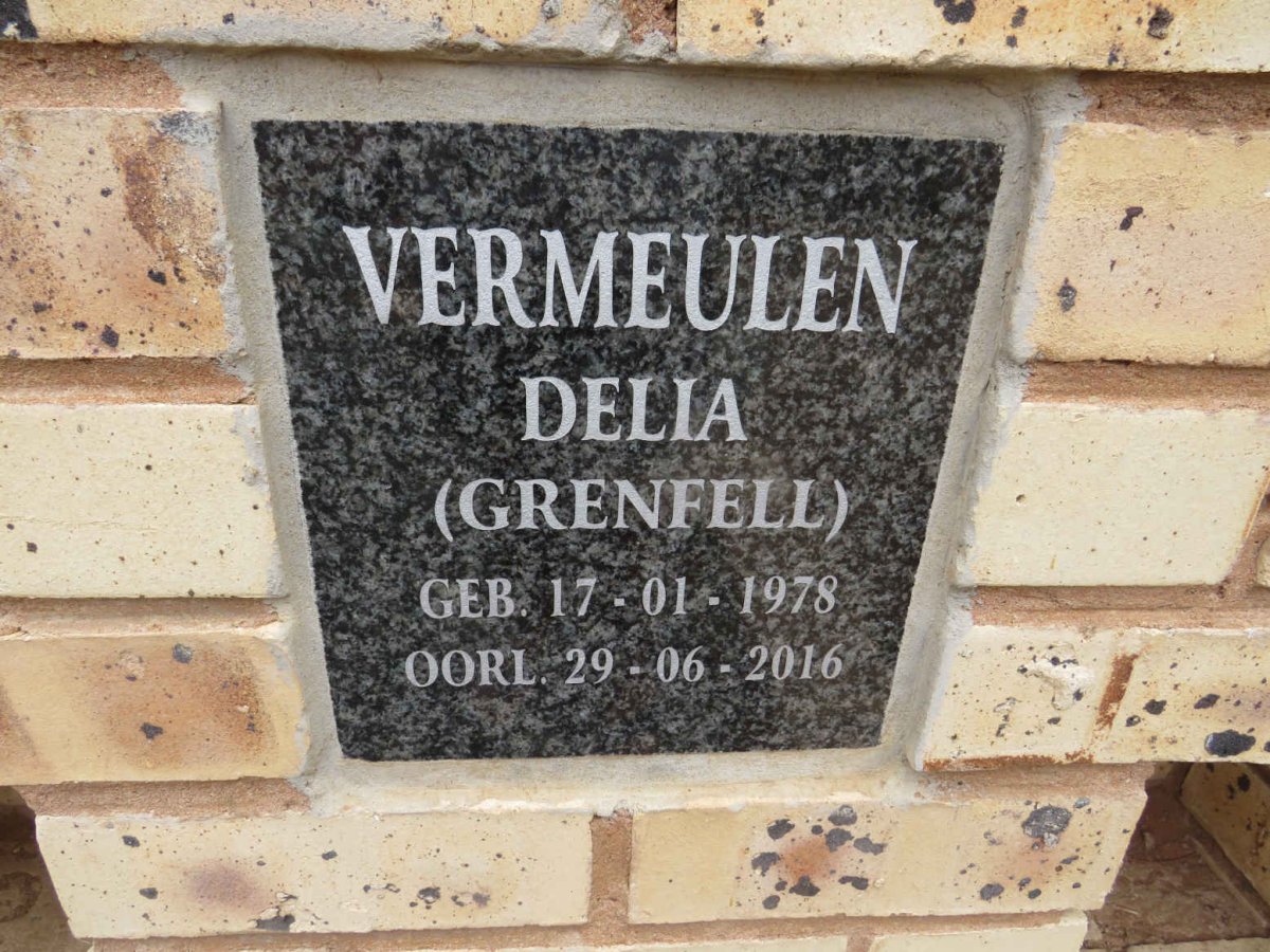 VERMEULEN Delia nee GRENFELL 1978-2016
