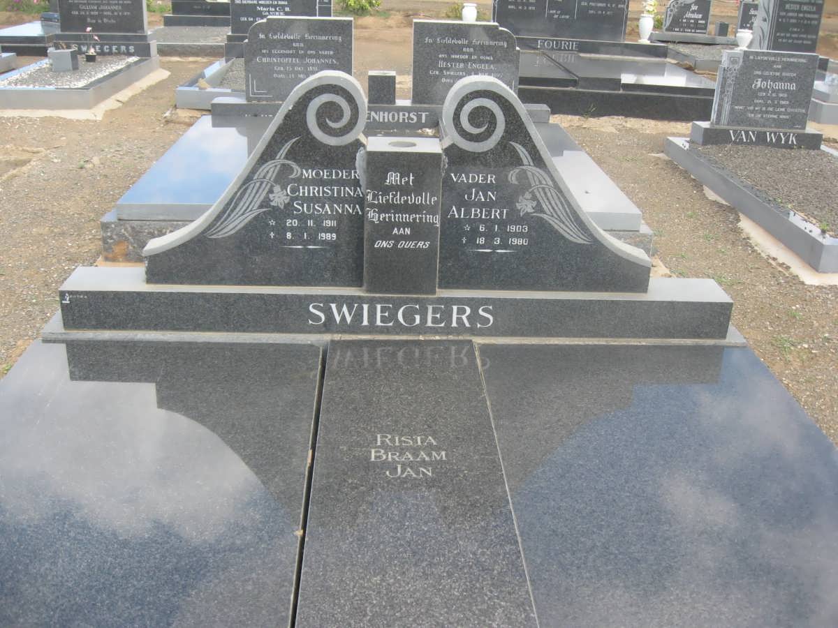 SWIEGERS Jan Albert 1903-1980 &amp; Christina Susanna 1911-1989