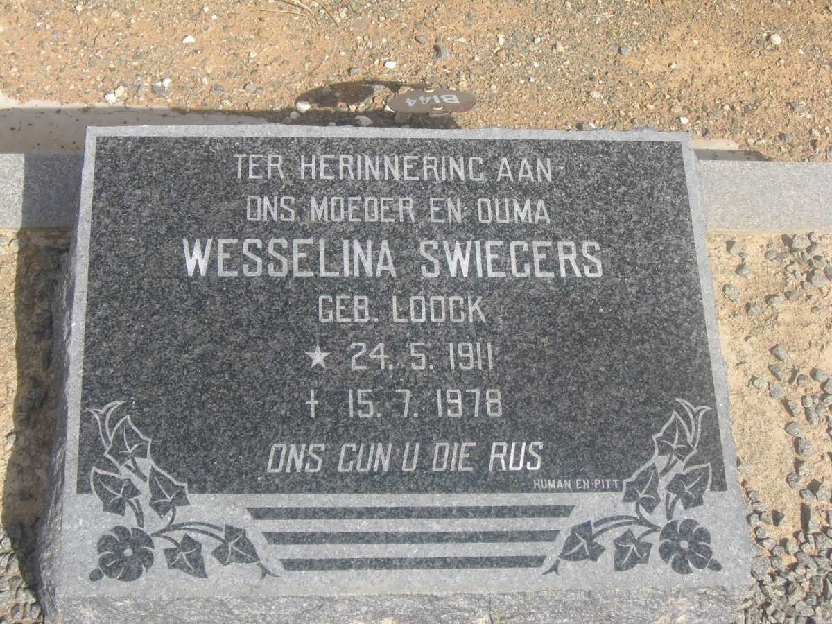 SWIEGERS Wesselina nee LOOCK 1911-1978