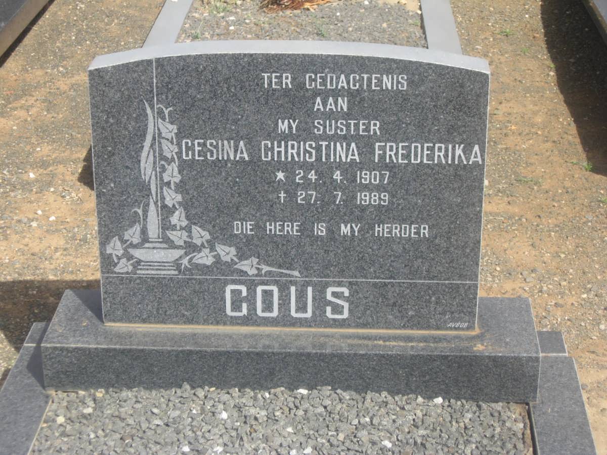 GOUS Gesina Christina Frederika 1907-1989
