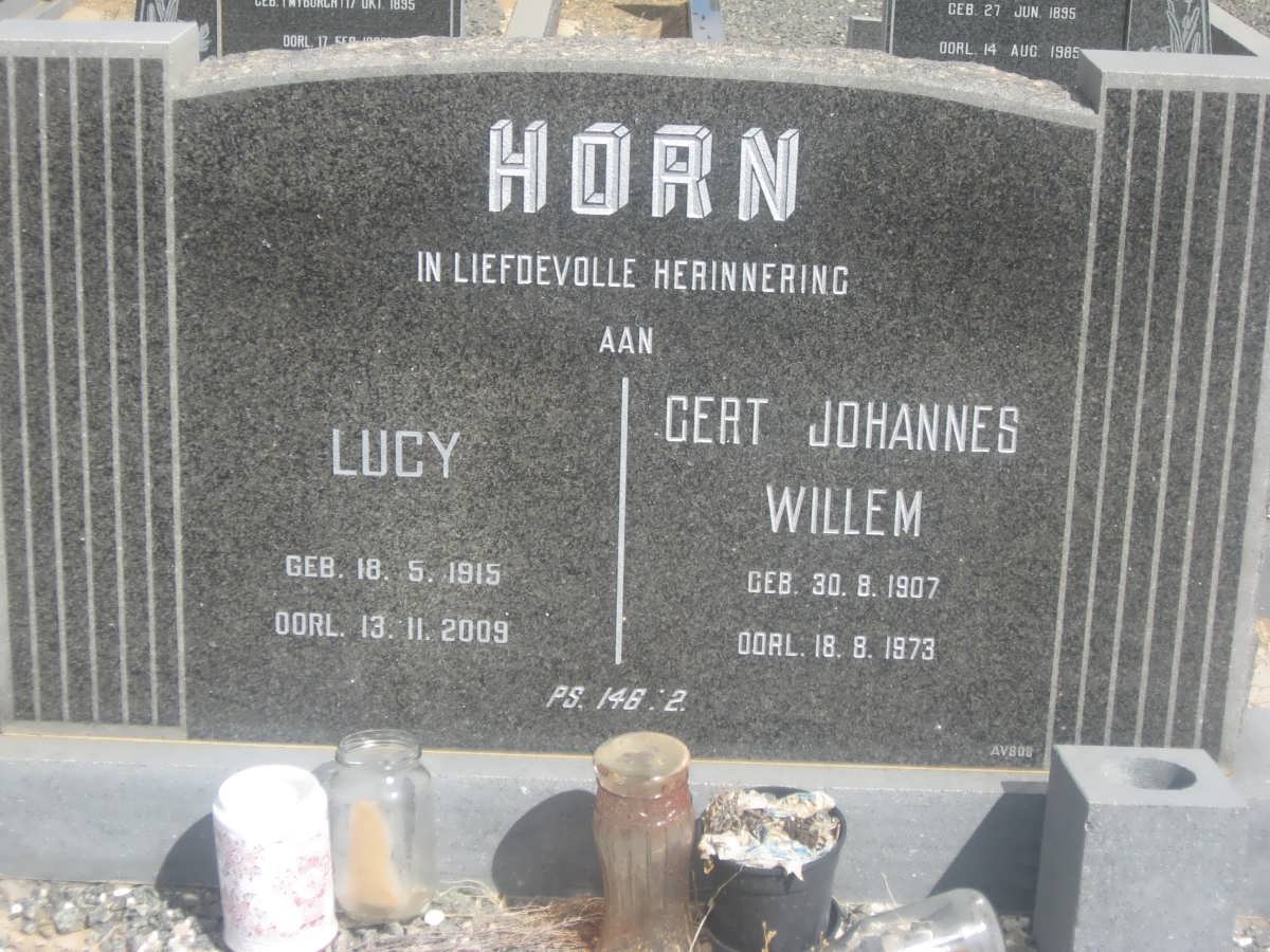 HORN Gert Johannes Willem 1907-1973 &amp; Lucy 1915-2009
