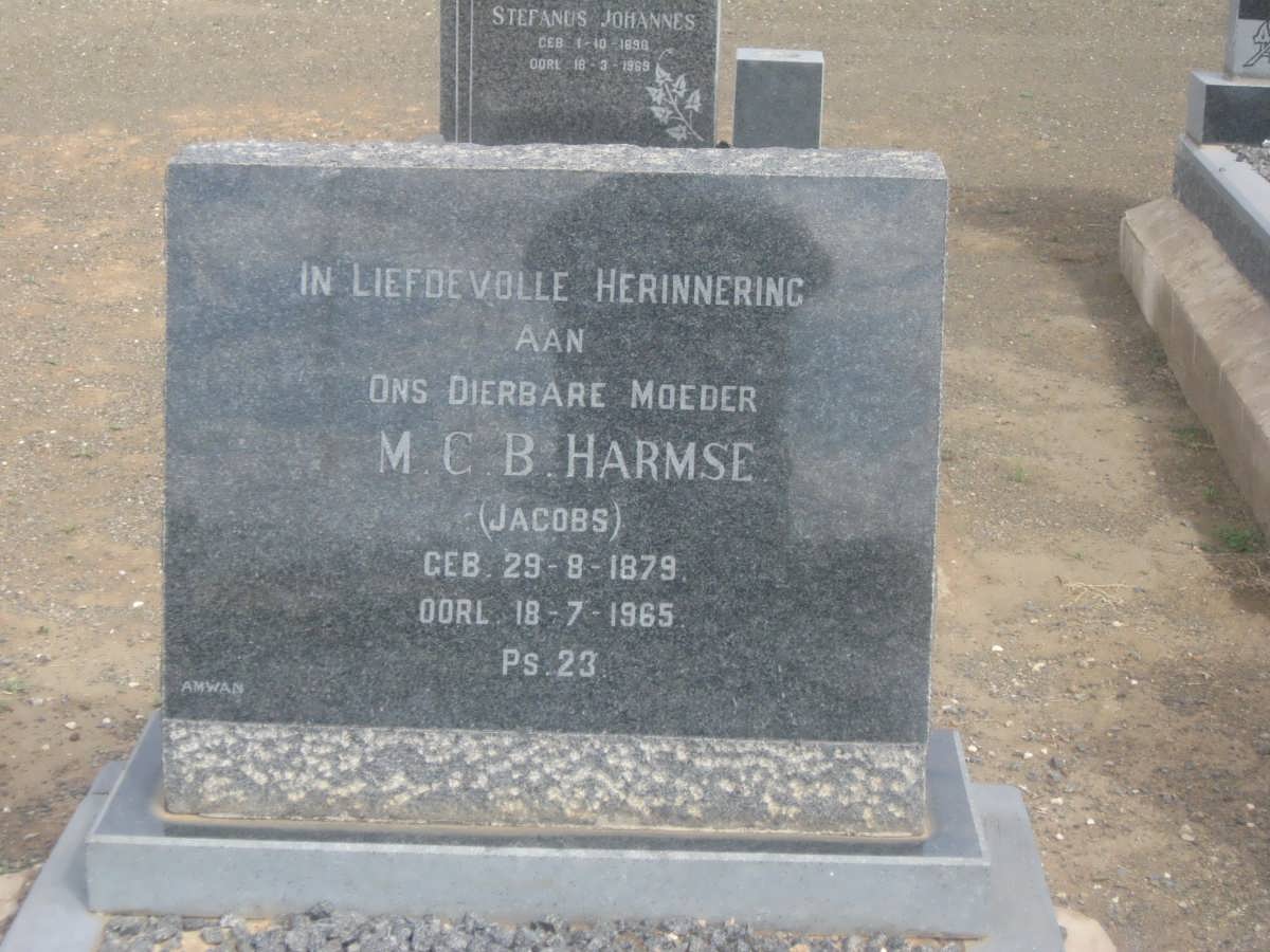 HARMSE M.C.B. nee JACOBS 1879-1965