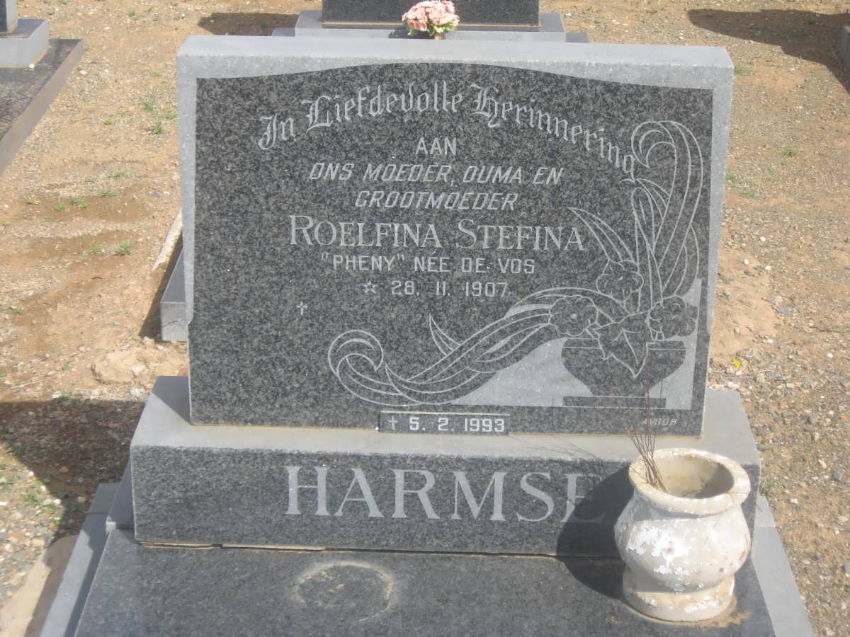 HARMSE Thomas C. 1901-1976 &amp; Roelfina Stefina de VOS 1907-1993
