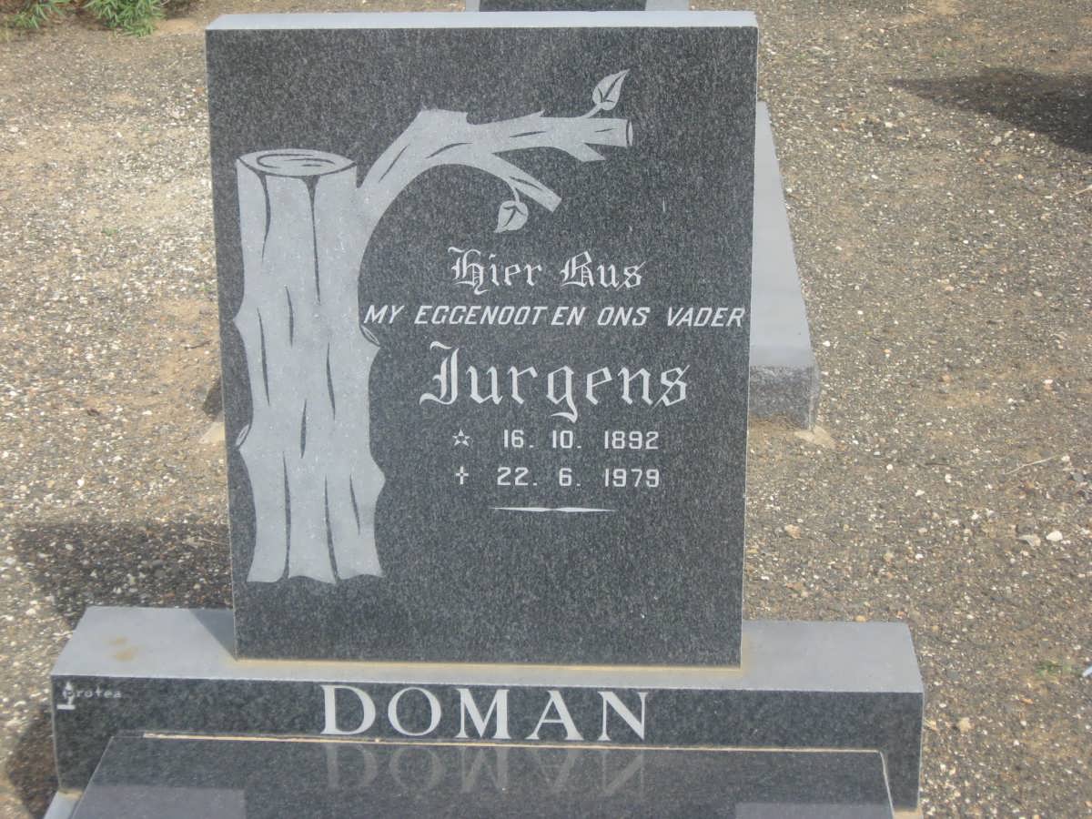 DOMAN Jurgens 1892-1979 &amp; Cornelia A. 1900-1985