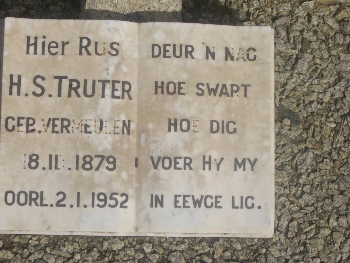 TRUTER H.S. nee VERMEULEN 1879-1952