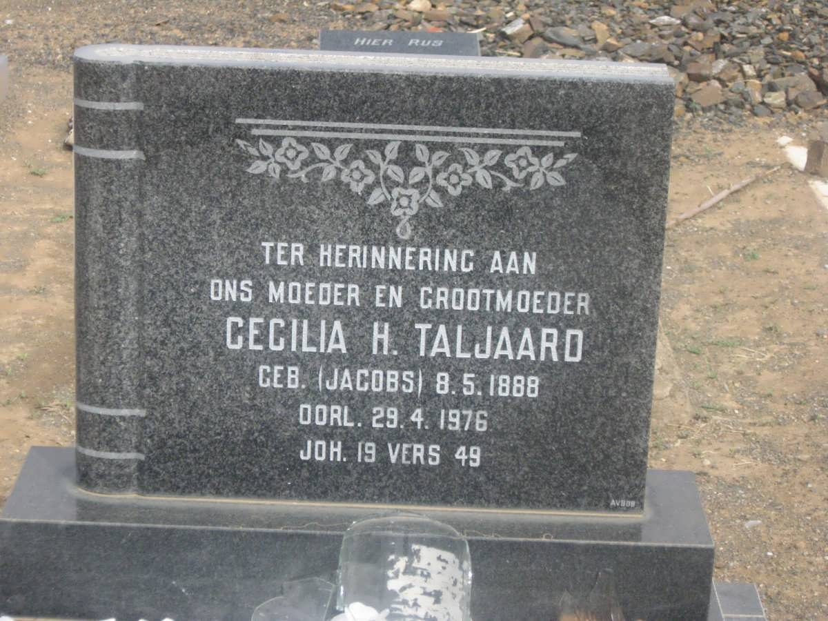 TALJAARD Cecilia H. nee JACOBS 1888-1976