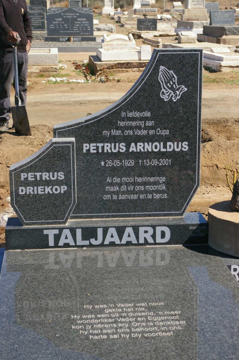 TALJAARD Petrus Arnoldus 1929-2001 &amp; Elizabeth Petronella WIID 1932-2017
