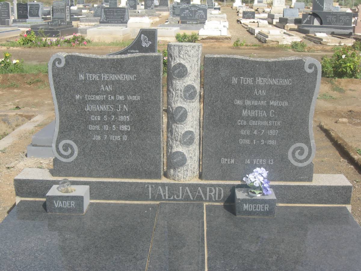 TALJAARD Johannes J.N. 1905-1963 &amp; Martha C. OBERHOLSTER 1907-1981