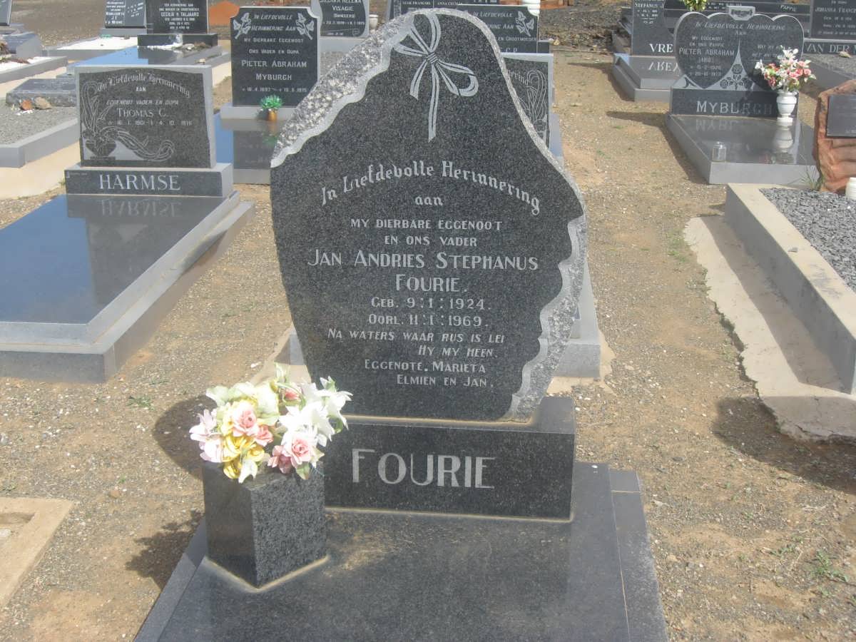 FOURIE Jan Andries Stephanus 1924-1969 &amp; Hester Engela PRETORIUS 1925-2009
