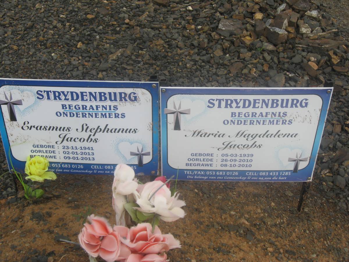 JACOBS Erasmus Stephanus 1941-2013 &amp; Maria Magdalena 1939-2010